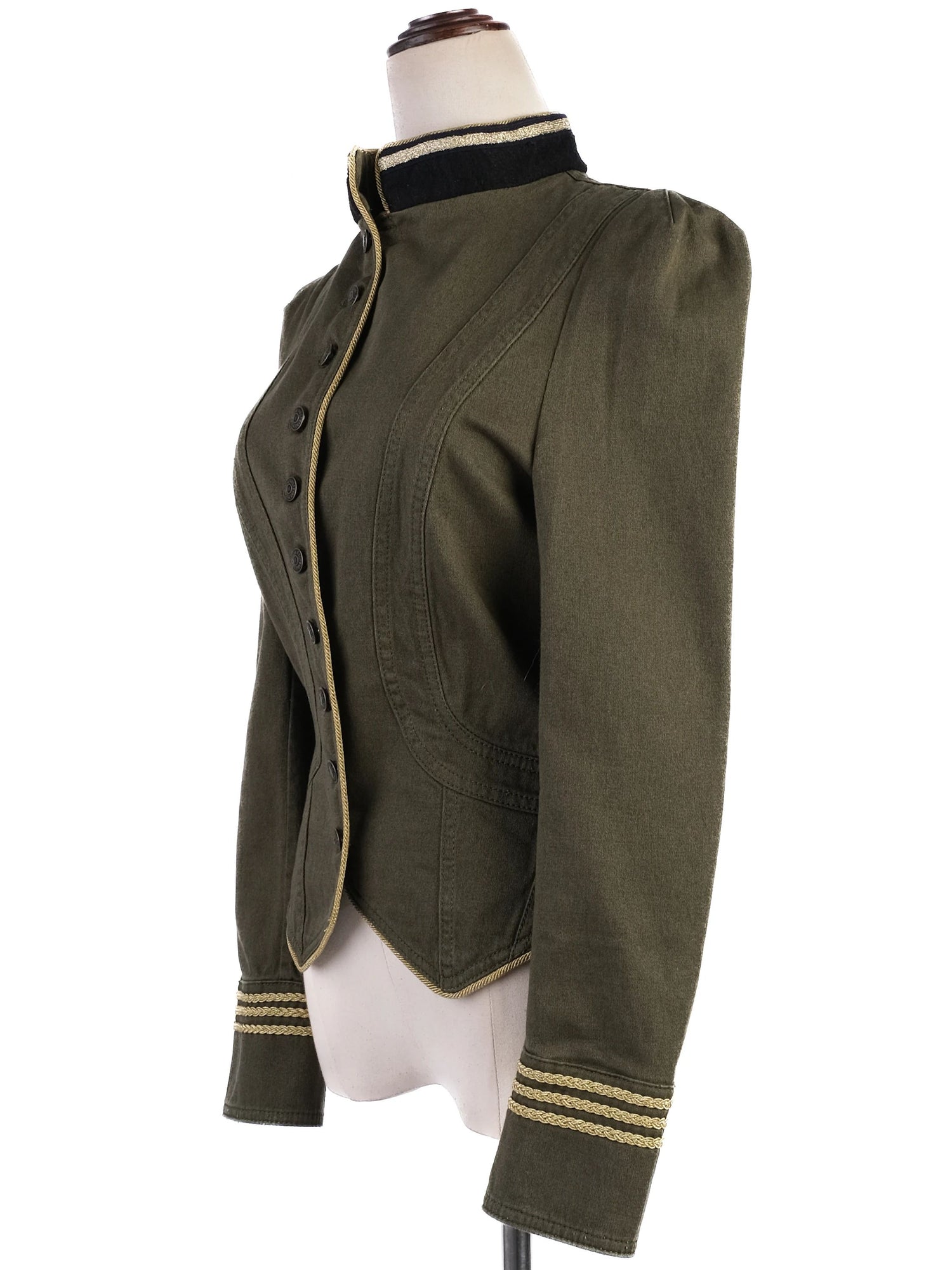 Excellent Zadig&amp;Voltaire Olive Green Military-Style Jacket Size S