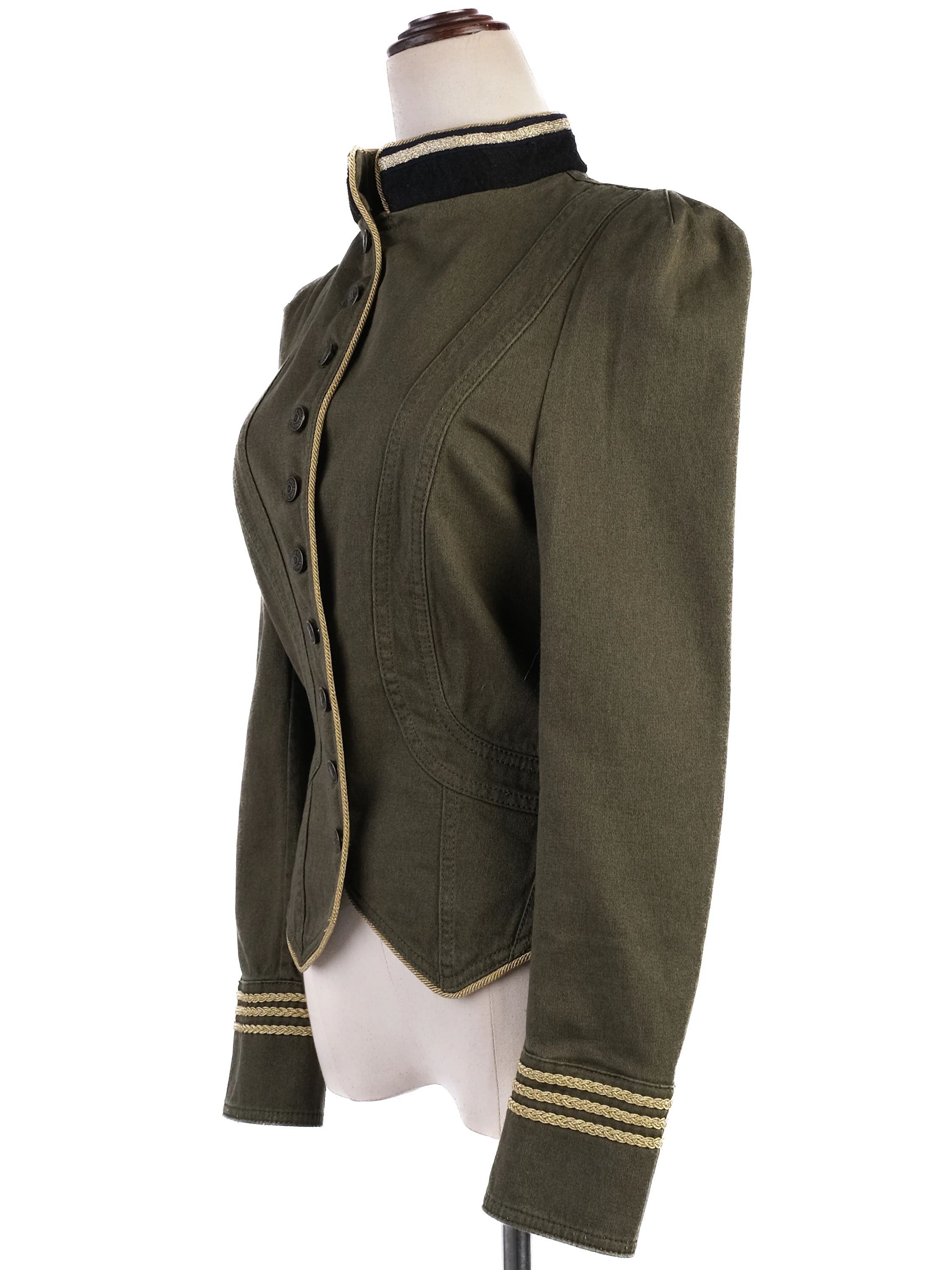Excellent Zadig&amp;Voltaire Olive Green Military-Style Jacket Size S