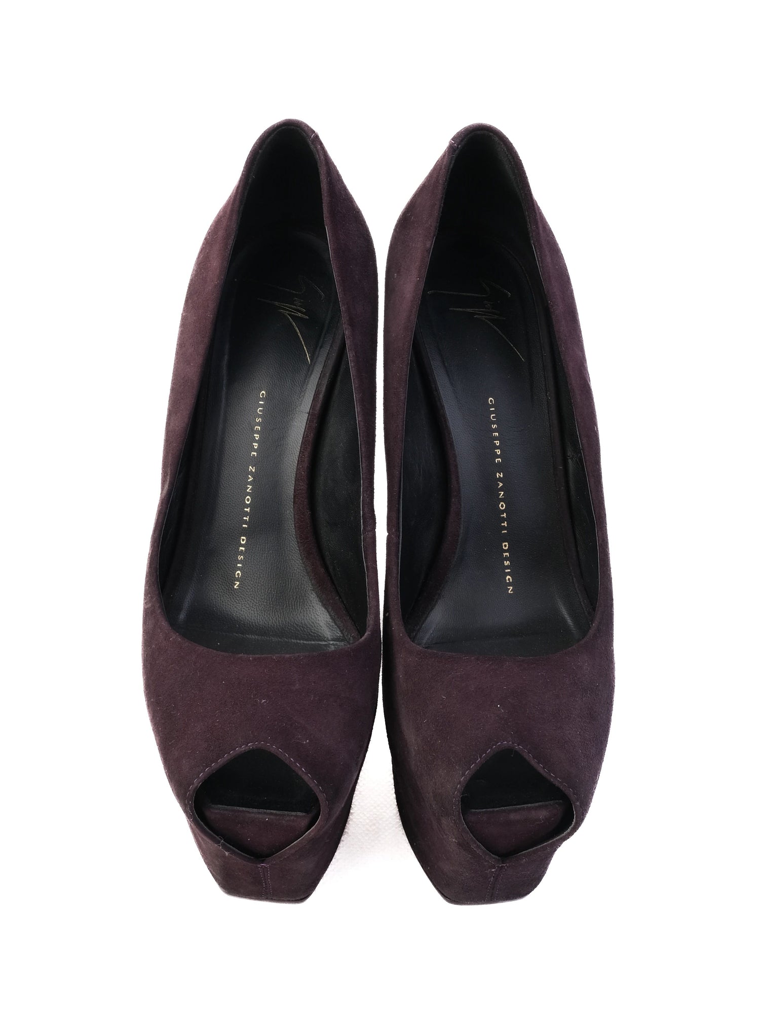Excellent Giuseppe Zanotti Purple Suede High-Heeled Platform Shoes Size 37.5