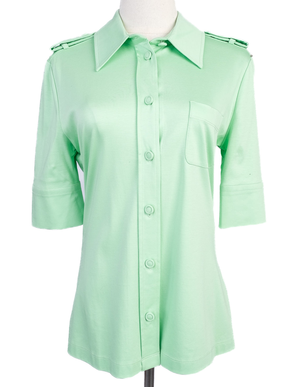 Excellent Sportmax Green Button-Up Shirt Size M Women&