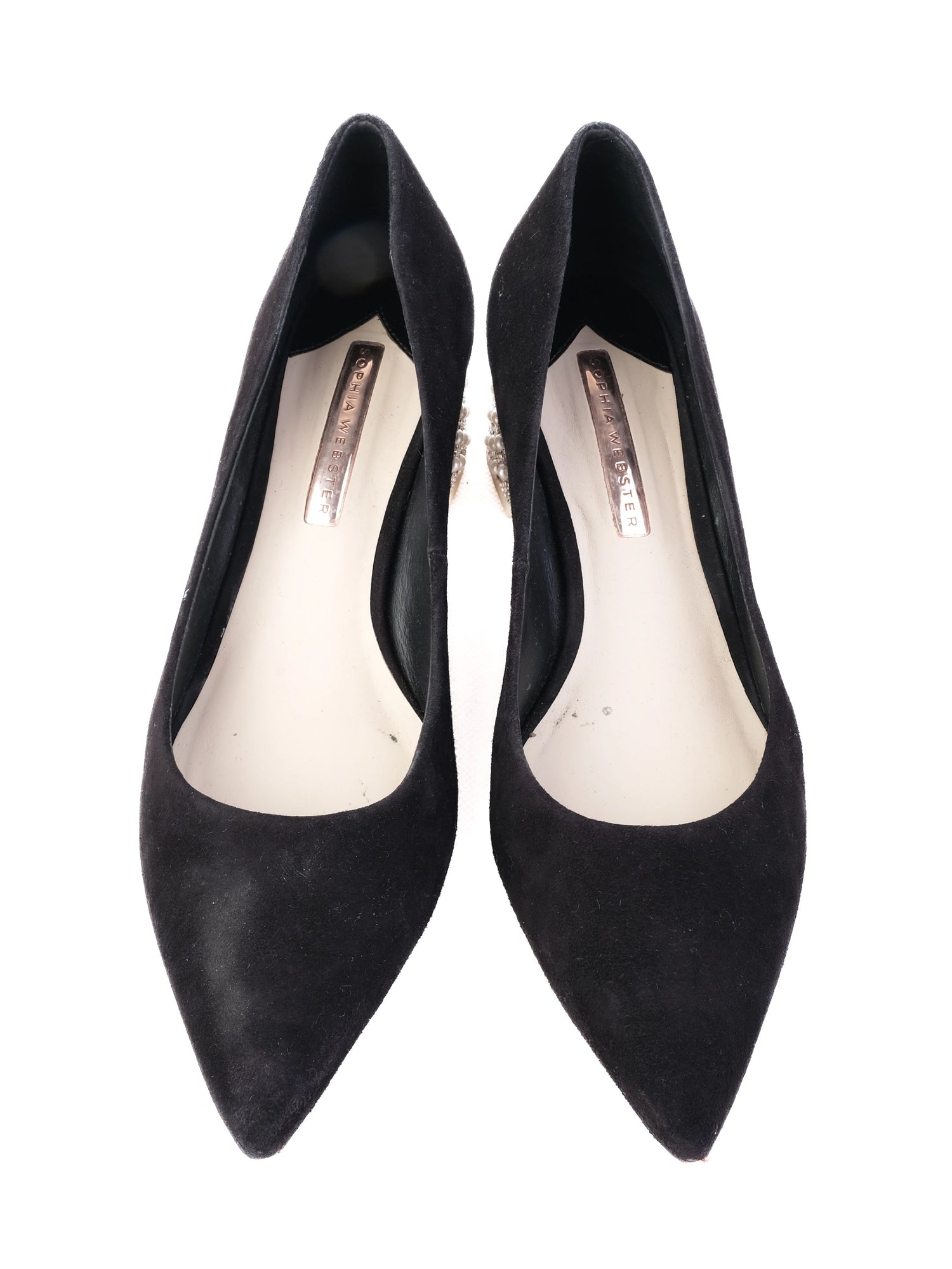 Excellent Sophia Webster Black Genuine Suede Heels Size 40