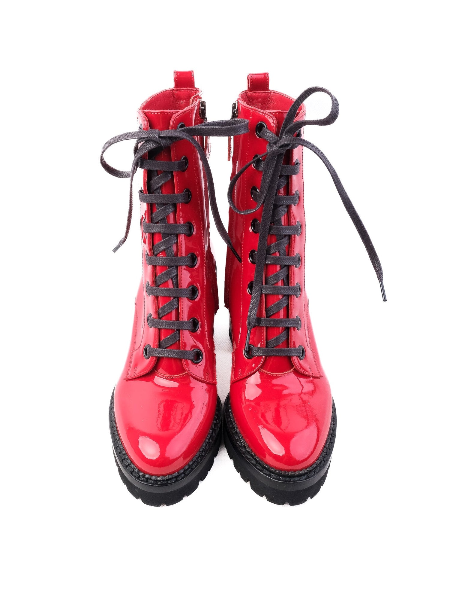 Perfect Nando Muzi Red Lacquer Ankle Boots Size 37