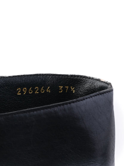 Gucci Black Knee-High Boots Leather Size 37.5 Excellent Condition