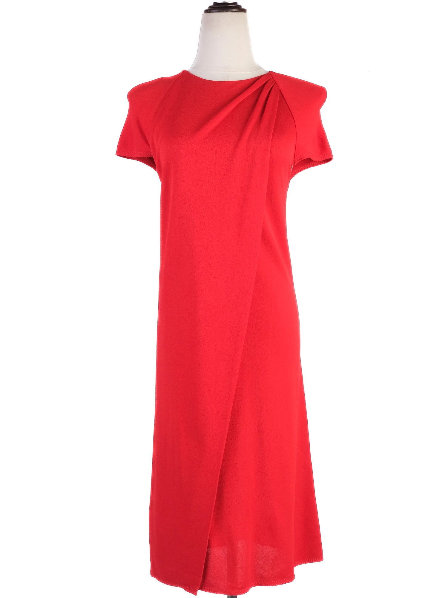 Excellent Louis Vuitton Red Viscose Dress Size XS with Zip Closure