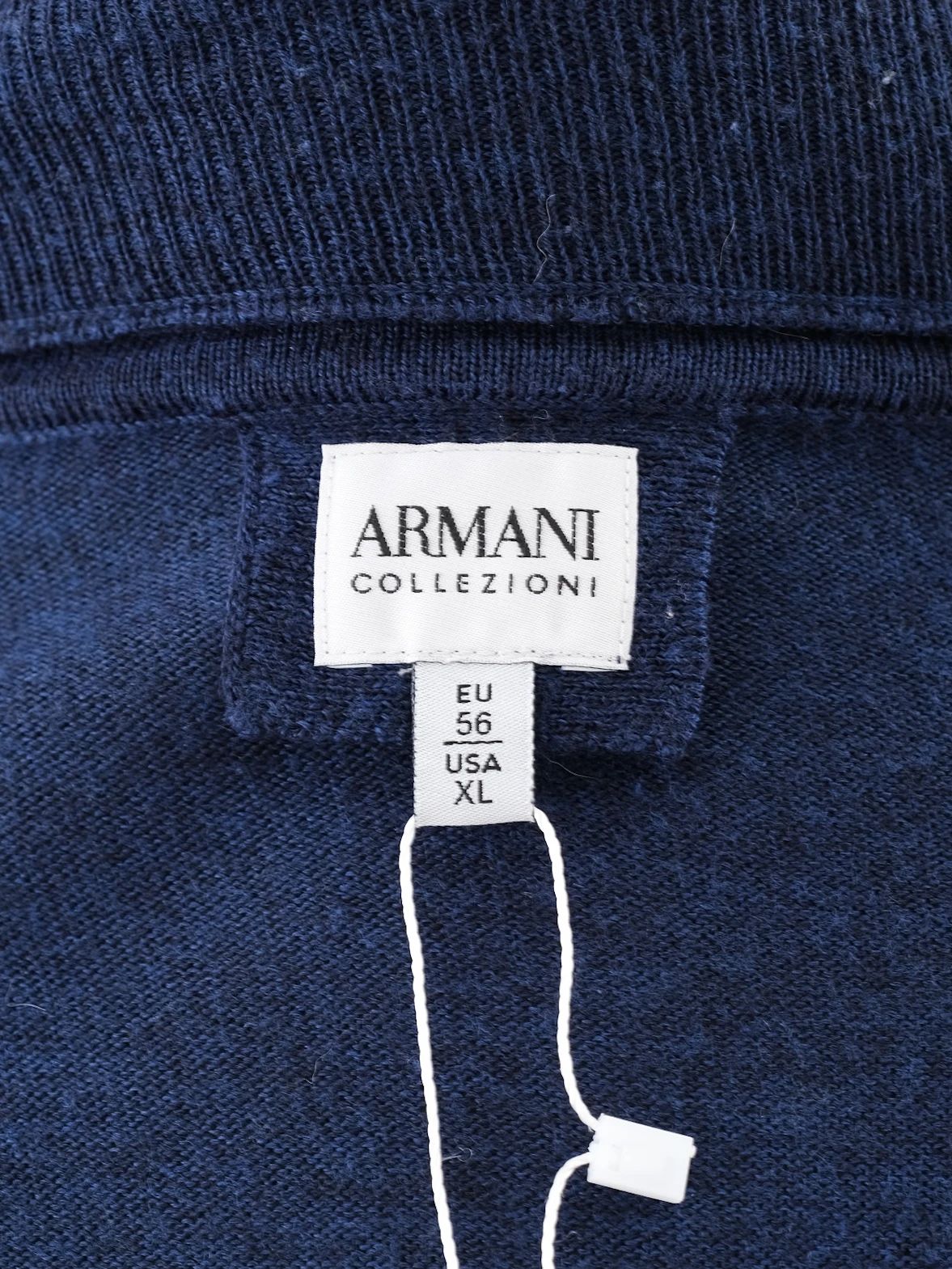 Excellent Armani Collezioni Dark Blue &amp; Black Wool Cardigan Size XL