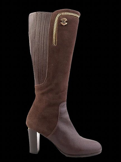 Excellent Renzoni Orange Leather Knee-High Boots Size 37