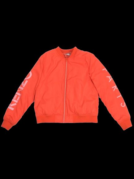 Excellent Kenzo Kids Orange Polyester Jacket Size 14 with Text