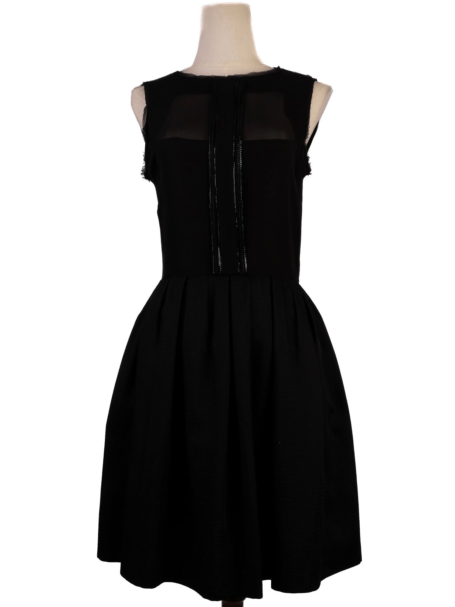 Excellent Schumacher Black Silk Sleeveless Dress Size XS