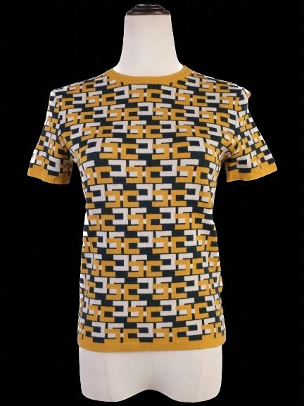 Excellent Elisabetta Franchi Short-Sleeve Sweater Size M Combined