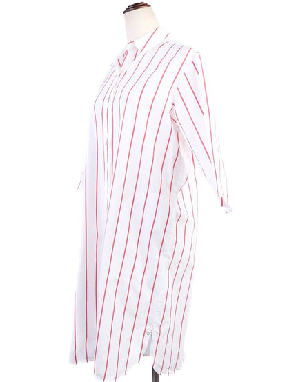 Excellent Marc O Polo White Shirt Dress Red Stripes Size N/A