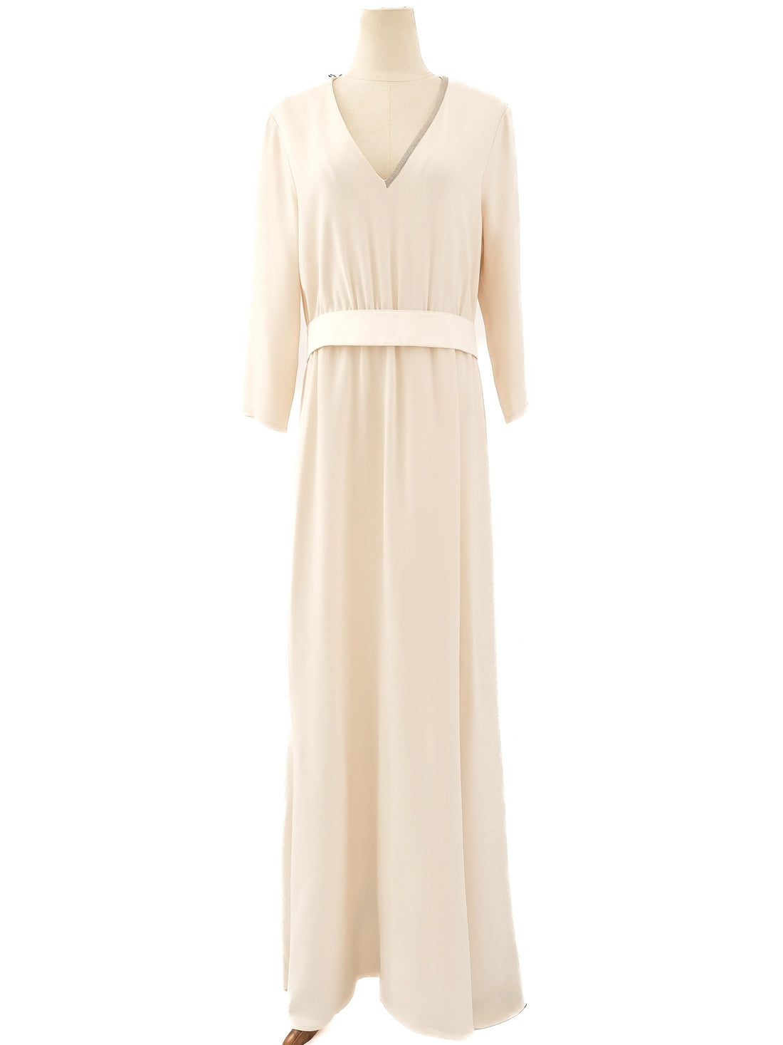NEW Fabiana Filippi Yellow Viscose Dress Long Sleeve V-Neck
