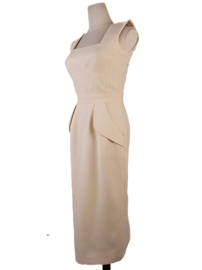 Excellent Malli White Polyester Sleeveless Dress Size N/A