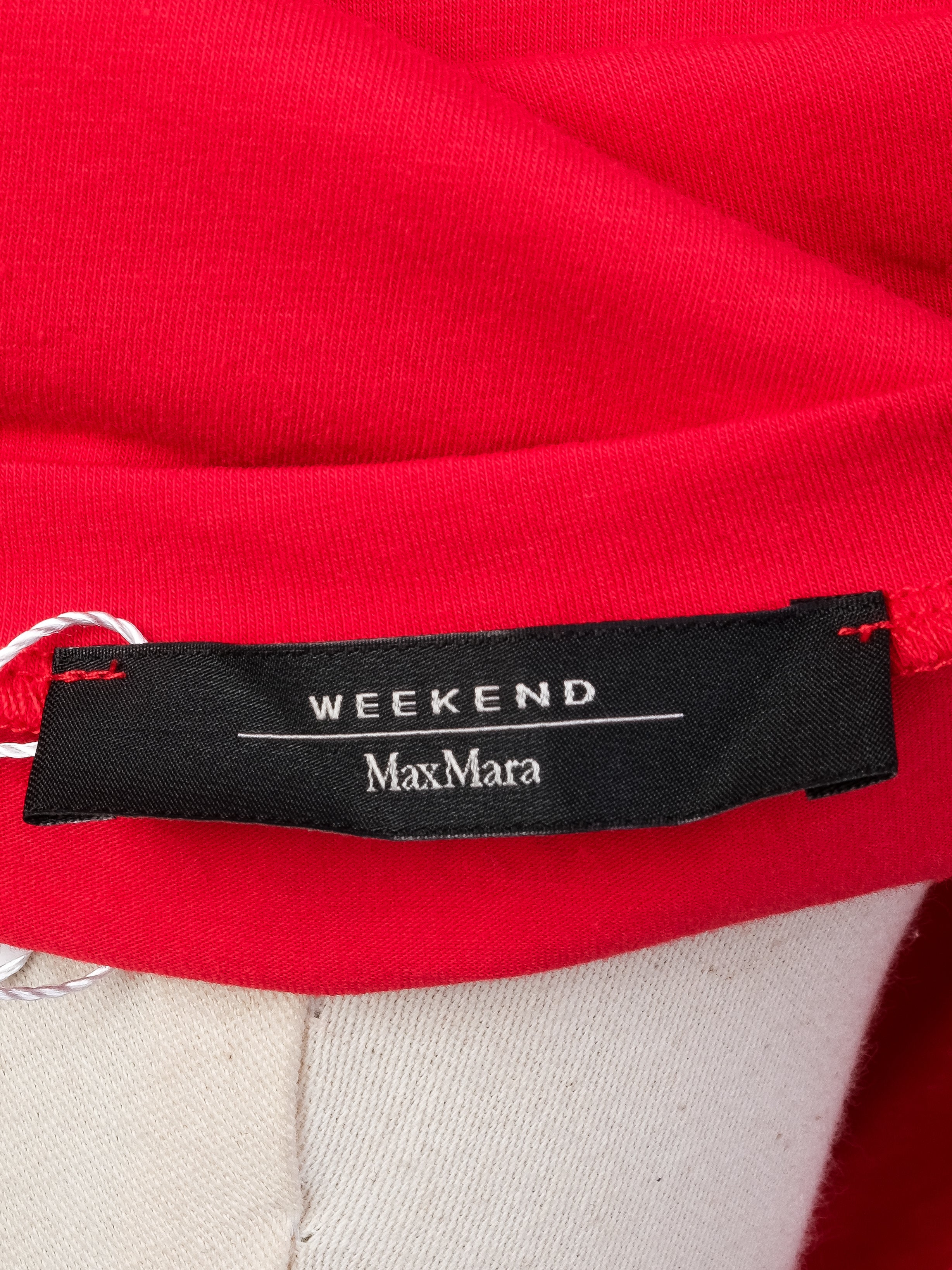 Excellent Weekend MaxMara Red Cotton T-Shirt Size XS for Women