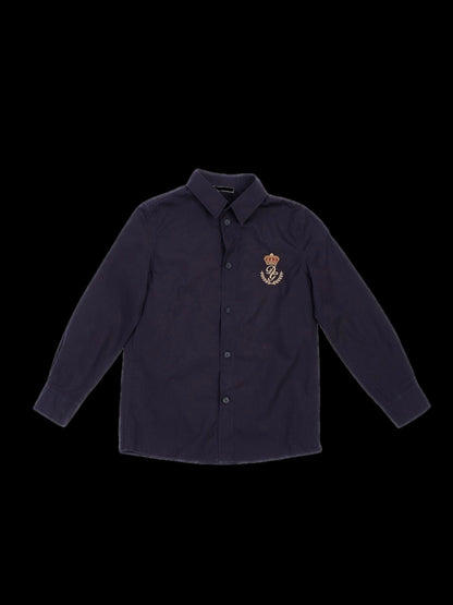 Excellent Dolce Gabbana Blue Cotton Shirt Size 6 for Kids