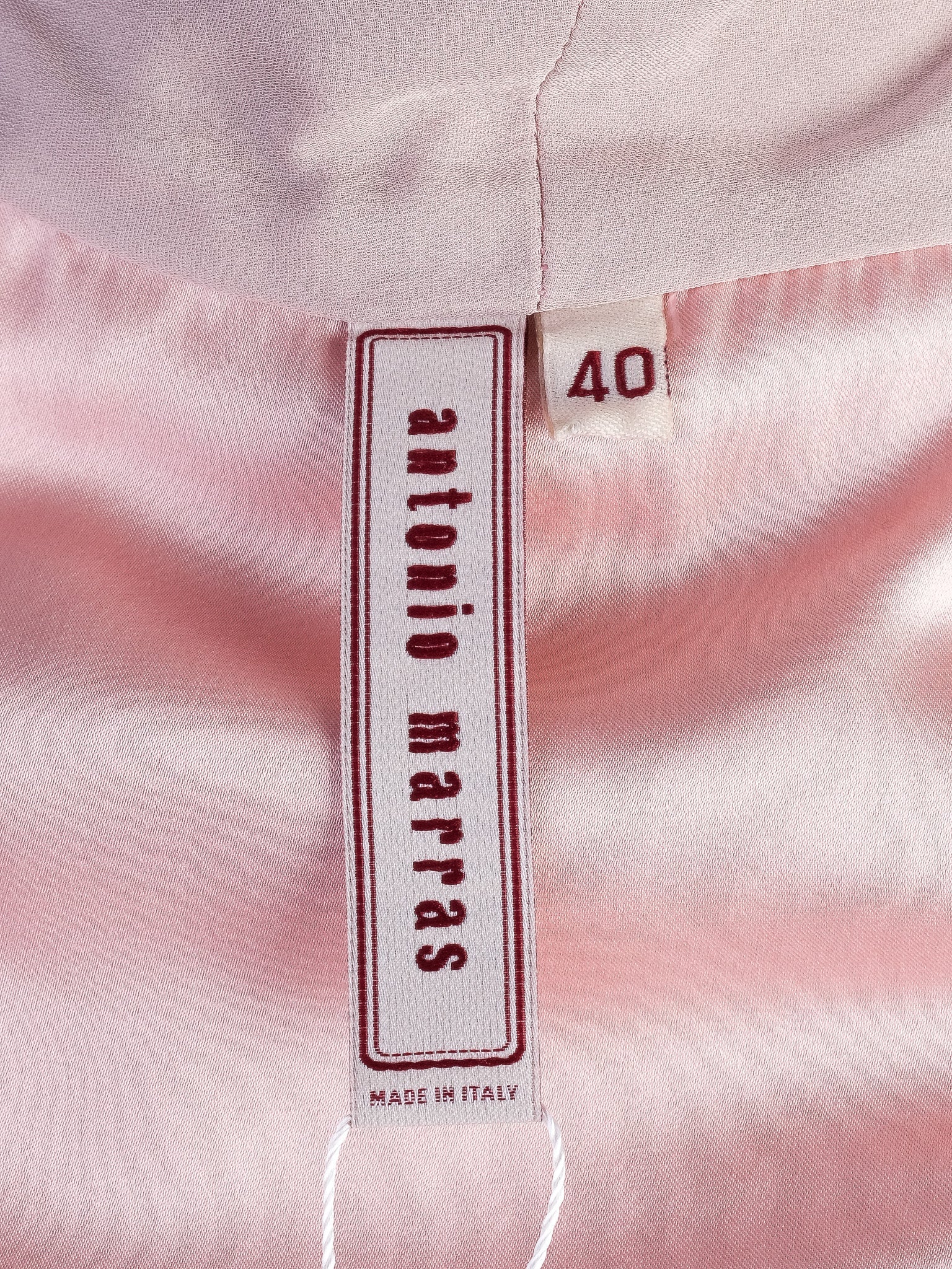Excellent Antonio Marras Pink Silk Vest Size S with Shawl Collar