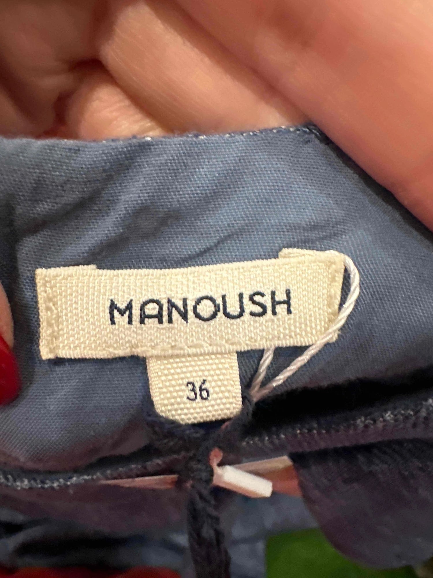 Excellent Manoush Blue Wool Dress Size S with Ruffle Details