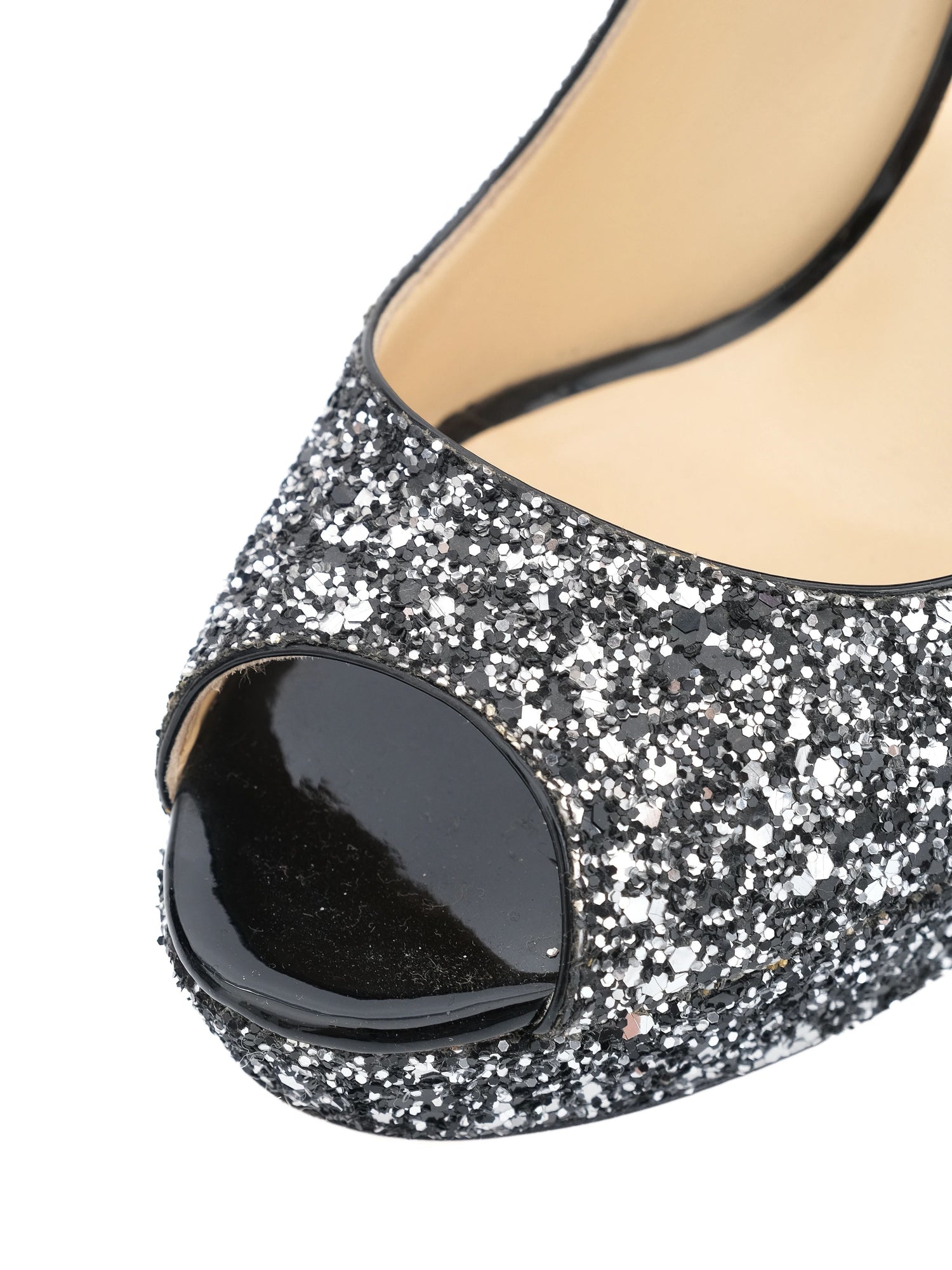 Excellent Jimmy Choo High-Heeled Peep-Toe Shoes Size 38 Leather