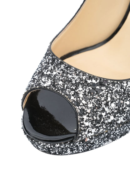 Excellent Jimmy Choo High-Heeled Peep-Toe Shoes Size 38 Leather