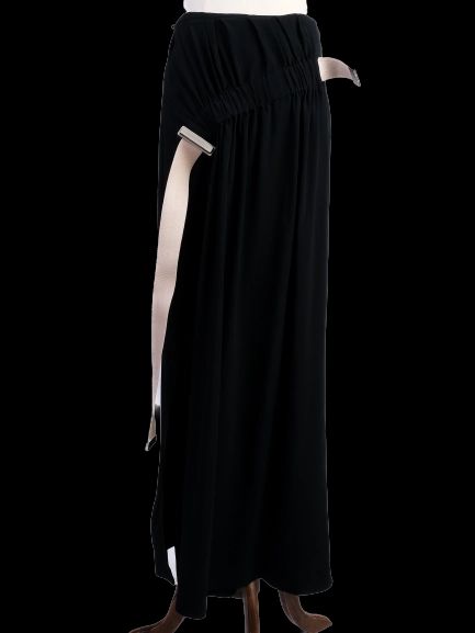 Excellent Acne Studios Black Viscose Skirt Size M with Side Straps