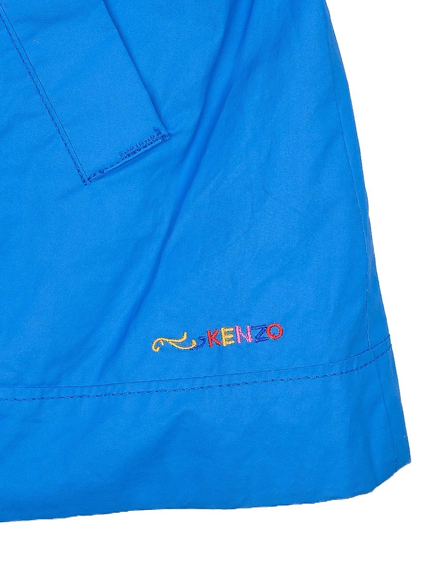 NEW Kenzo Kids Blue Cotton Coat Size 10 with Embroidered Logo