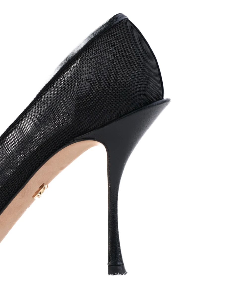 Excellent Dolce Gabbana Black High Heeled Shoes with Embellishments