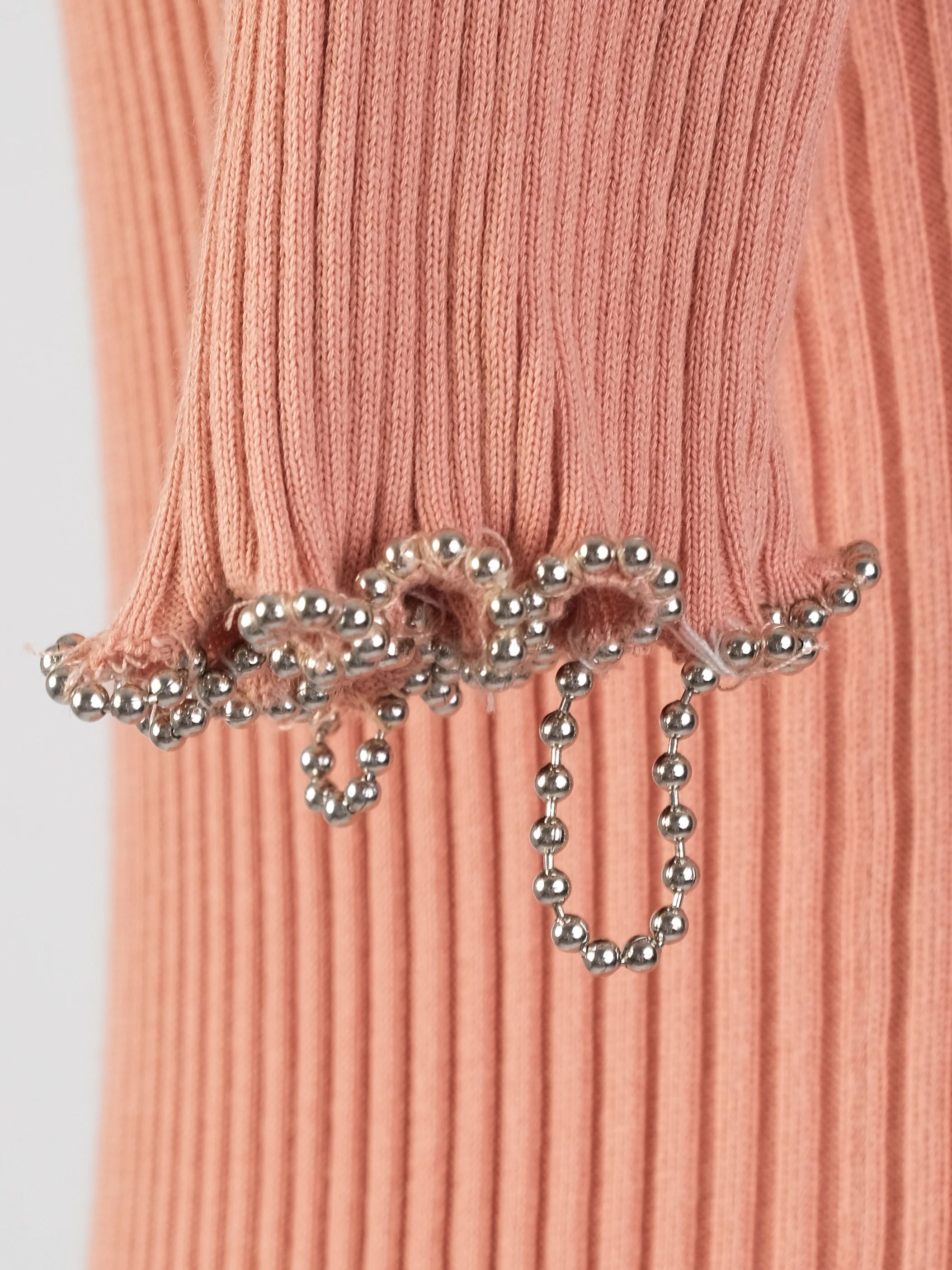 Excellent Alexander Wang Pink Cotton Ribbed Knit Top Size L