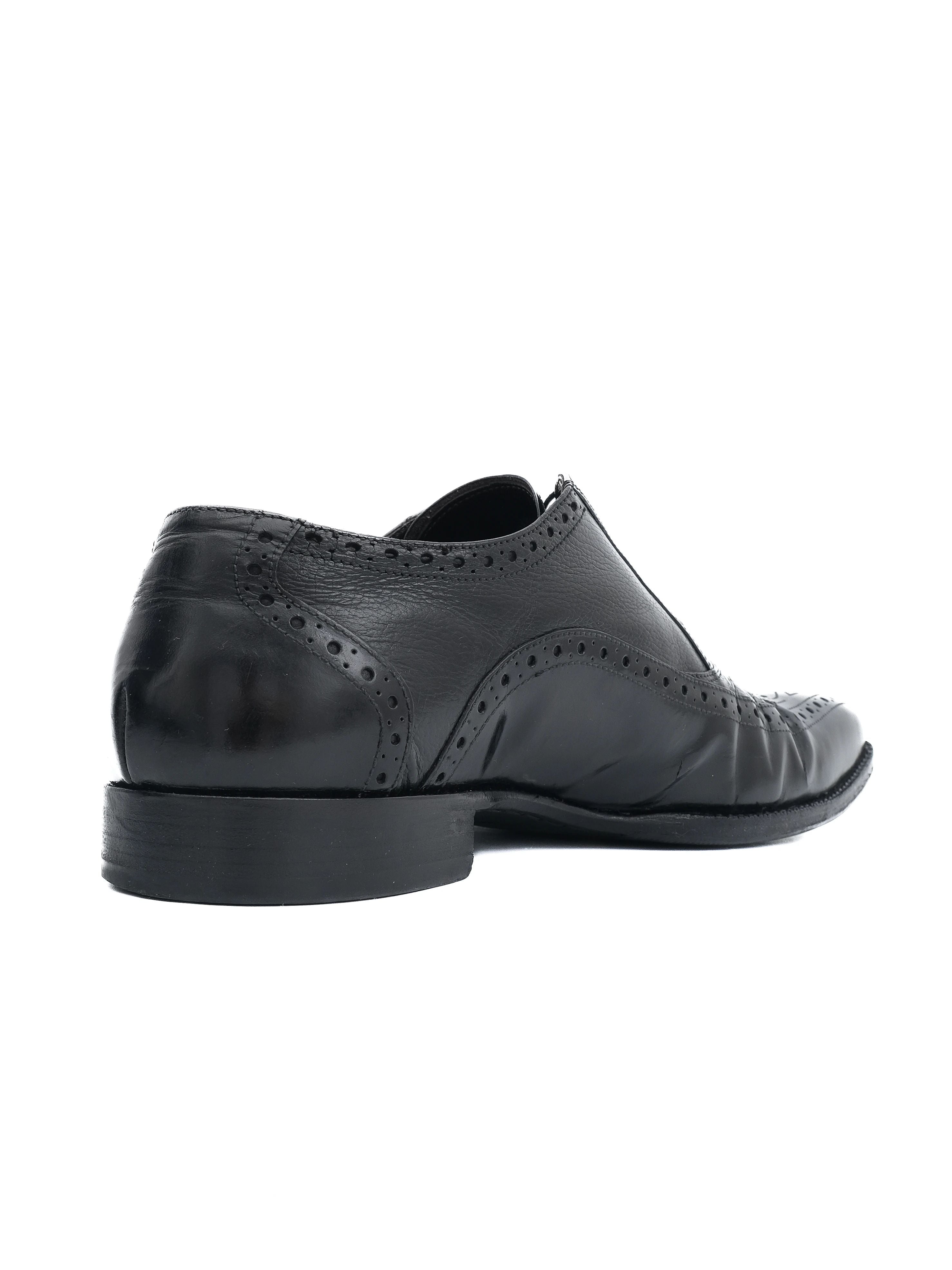 Excellent Paciotti Black Leather Brogue Shoes Size 41