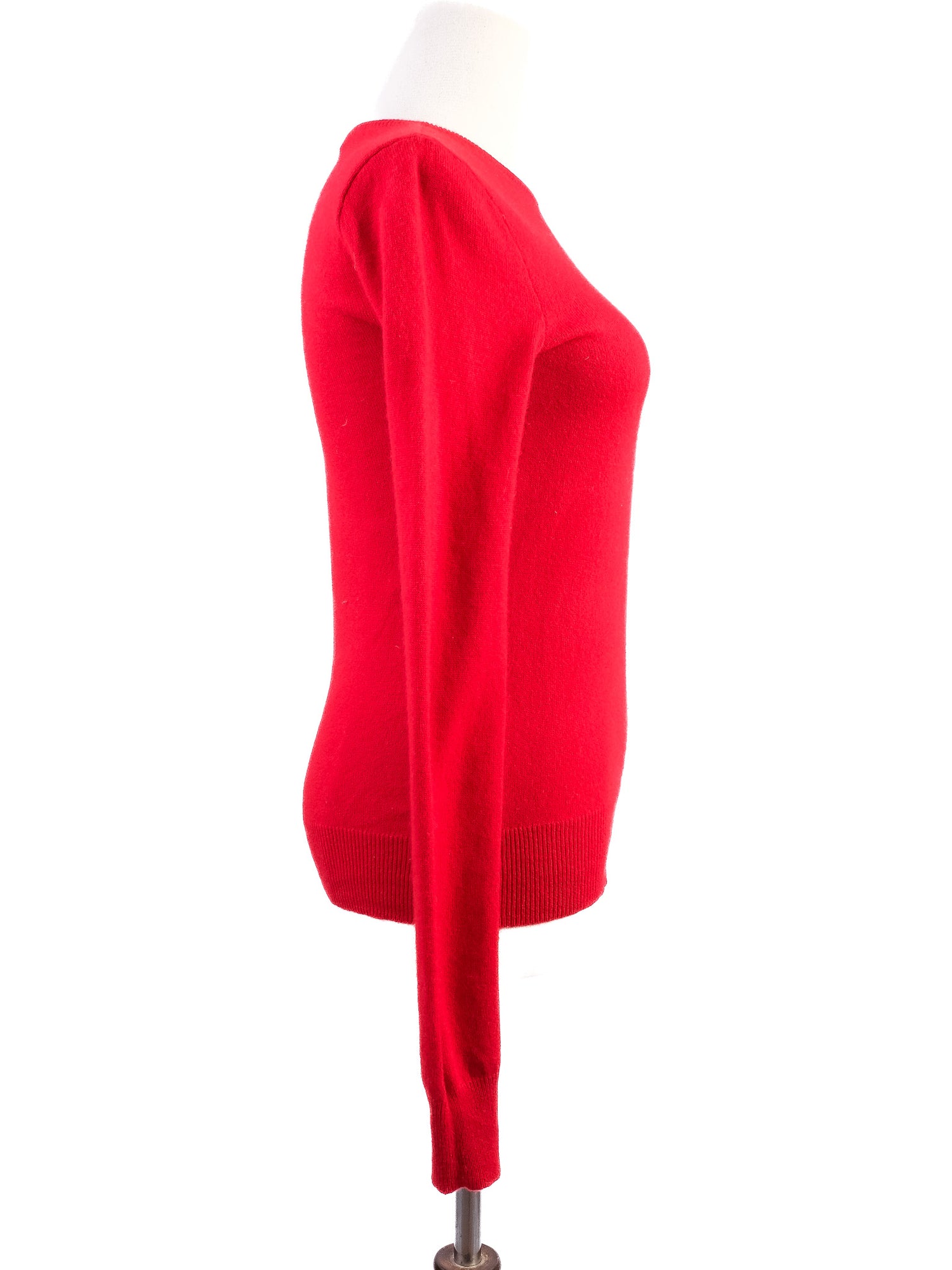 Excellent Ralph Lauren Red Cashmere Sweater Size S with Embroidery