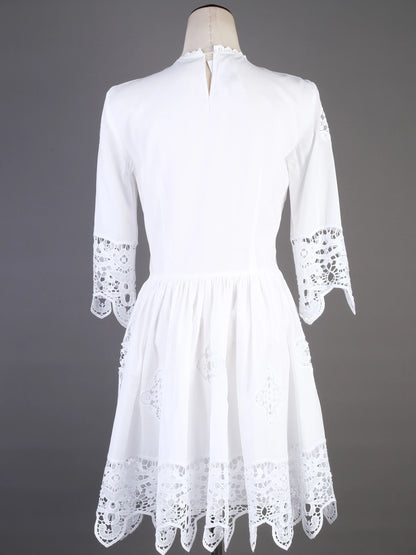 Excellent By Malene Birger White Cotton Lace Dress Size XS