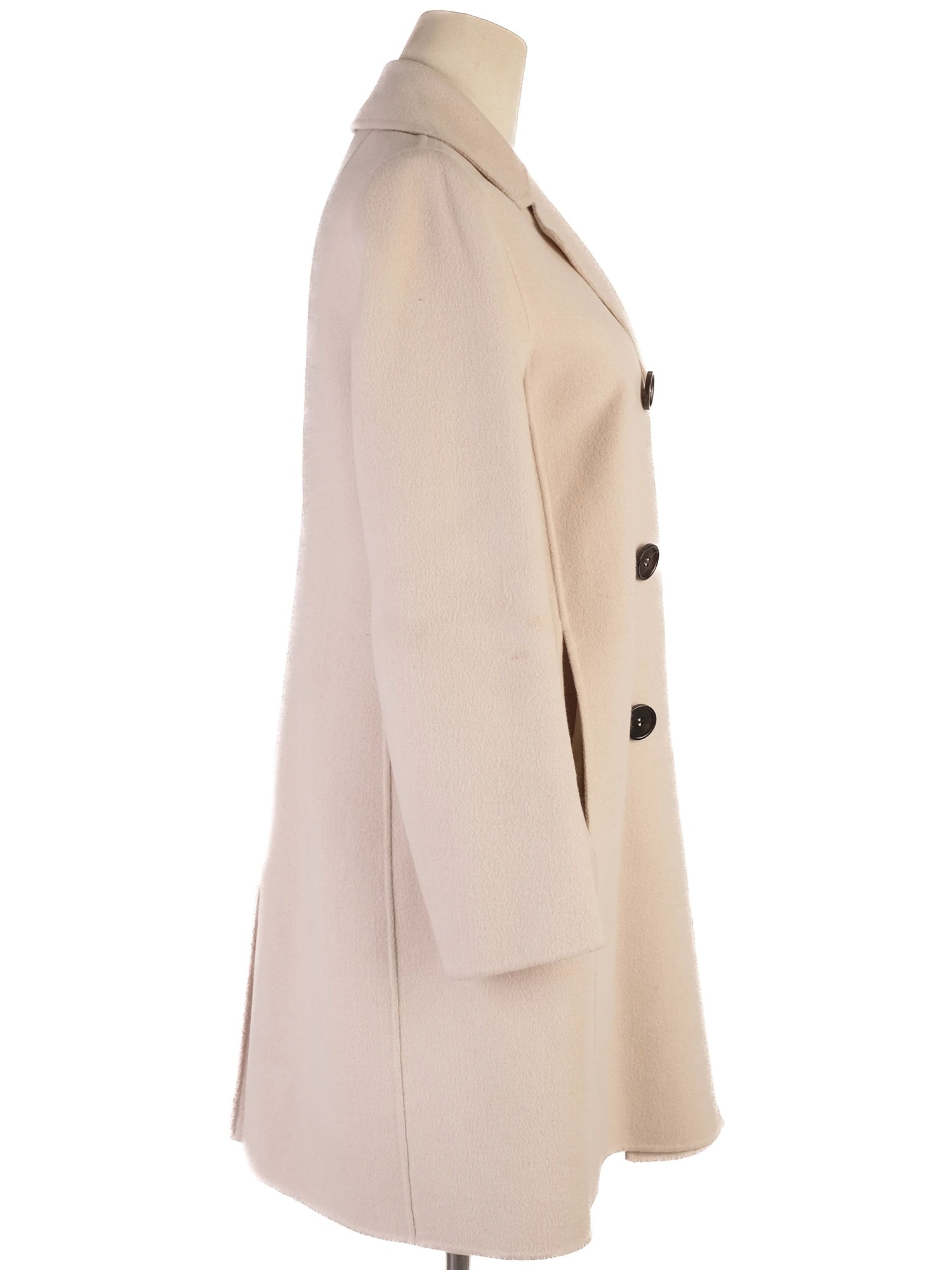 Excellent Max Mara Gray Wool Double-Breasted Coat Size S