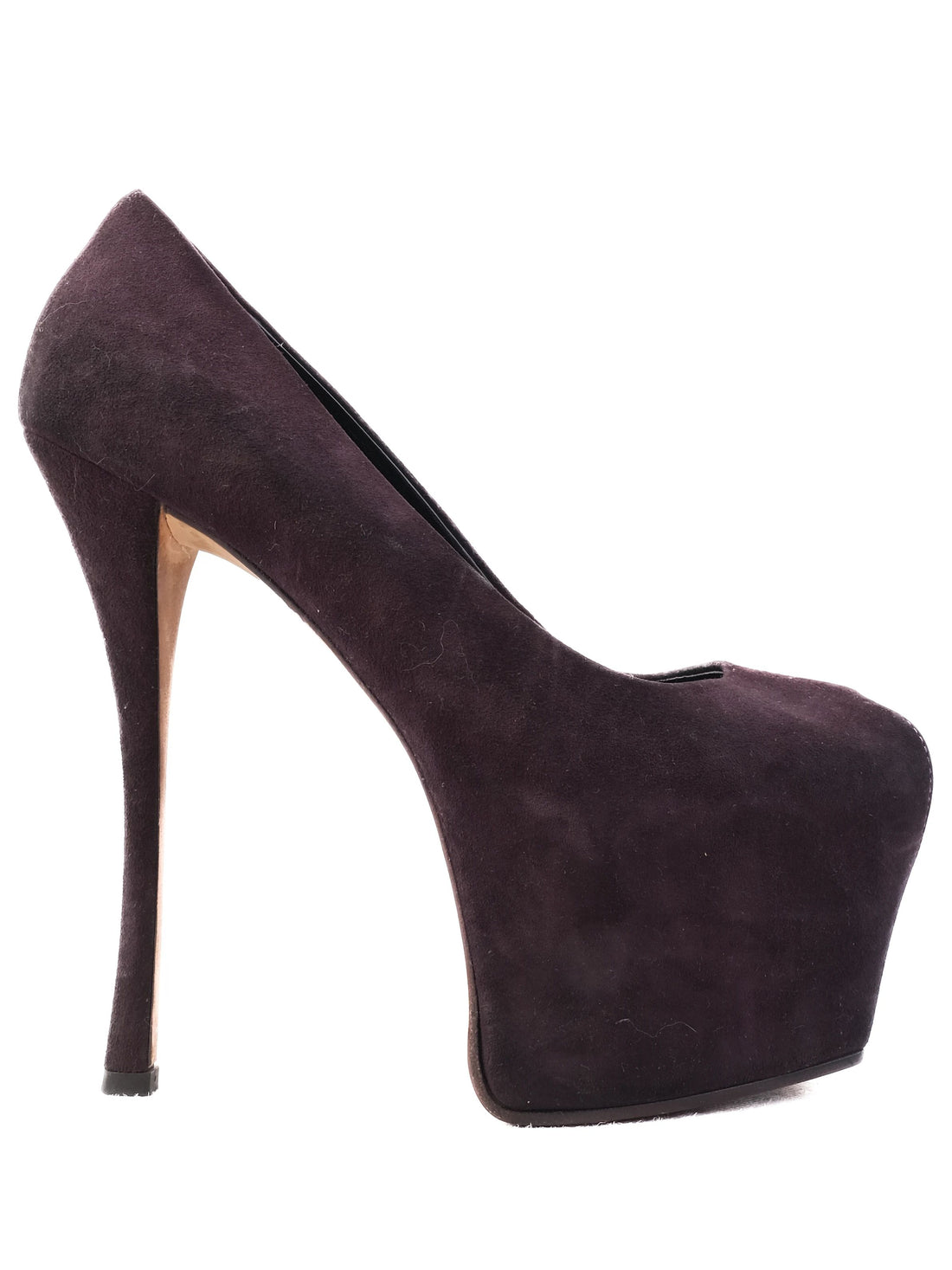 Excellent Giuseppe Zanotti Purple Suede High-Heeled Platform Shoes Size 37.5