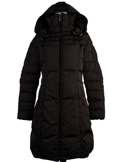 Excellent Moncler Black Puffer Coat with Hood Size L
