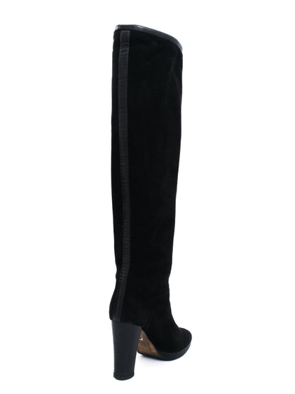 Excellent Loro Piana Black Genuine Suede Knee-High Boots Women