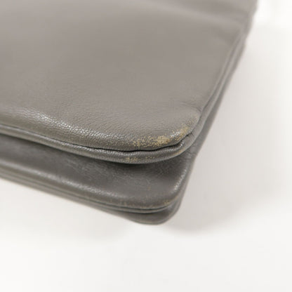 Celine Sheepskin Leather Trio Shoulder Bag Gray Grey Lambskin (sheep Leather)