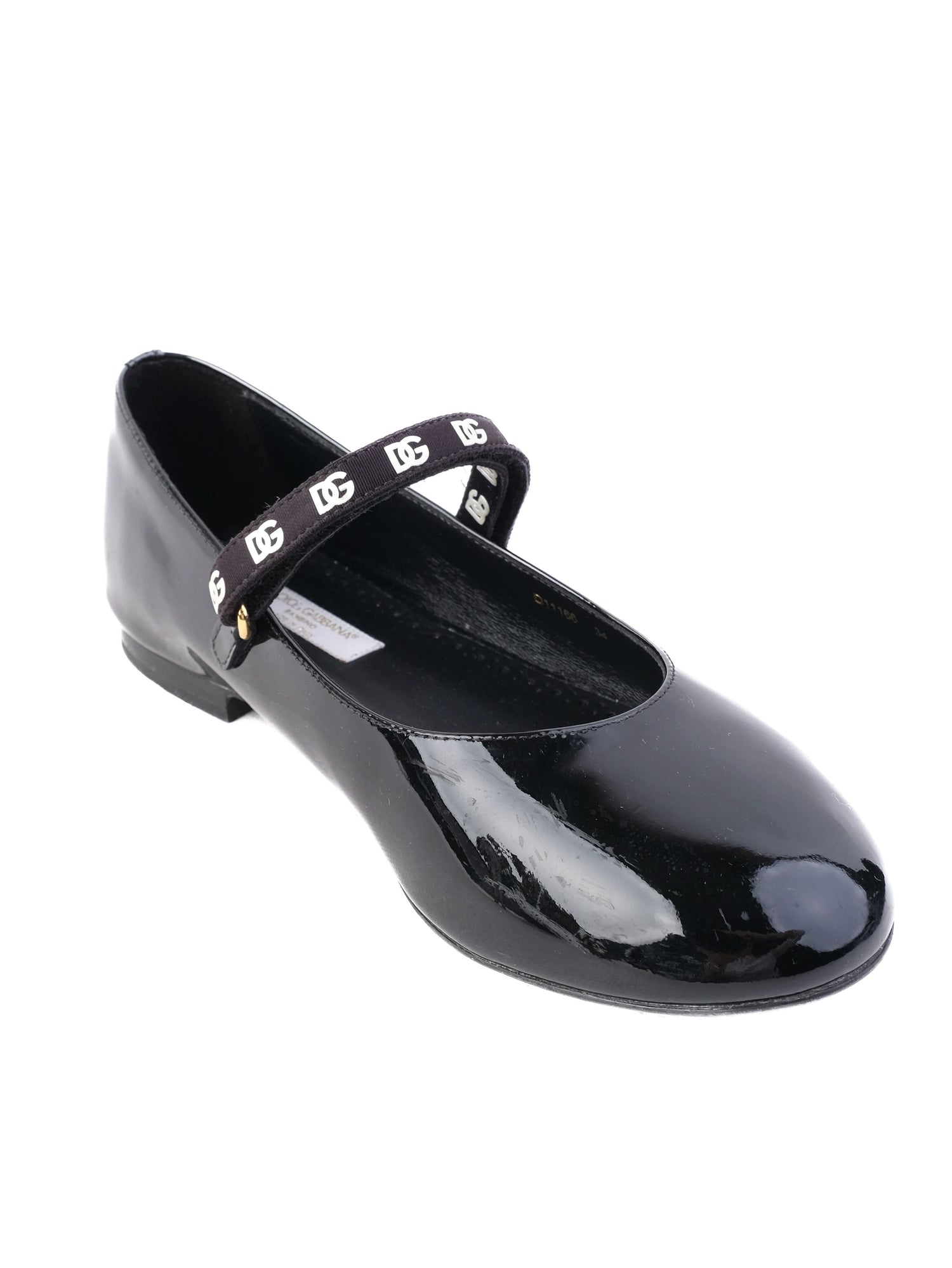 Excellent Dolce Gabbana Black Lacquer Mary Jane Shoes for Kids Size 33