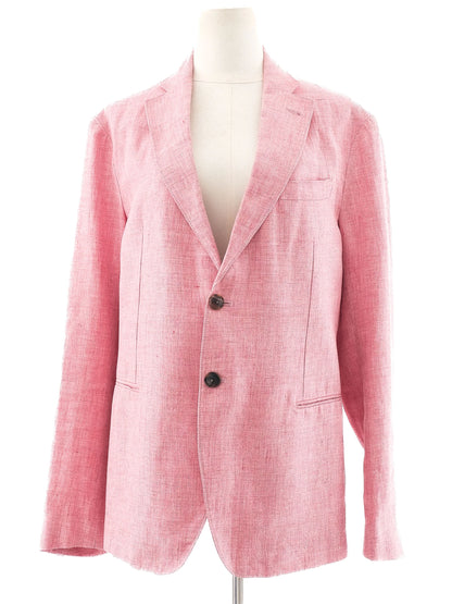Excellent Emporio Armani Pink Blazer Size L Textured Fabric