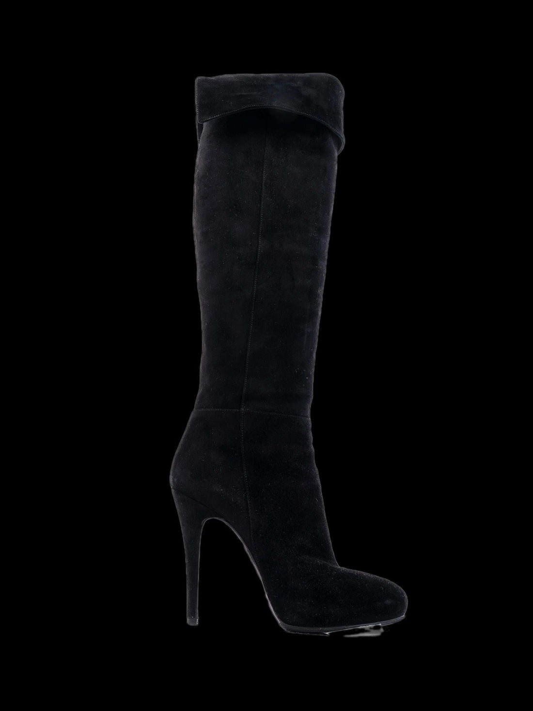Excellent Casadei Black Leather Knee-High Boots Size 37.5