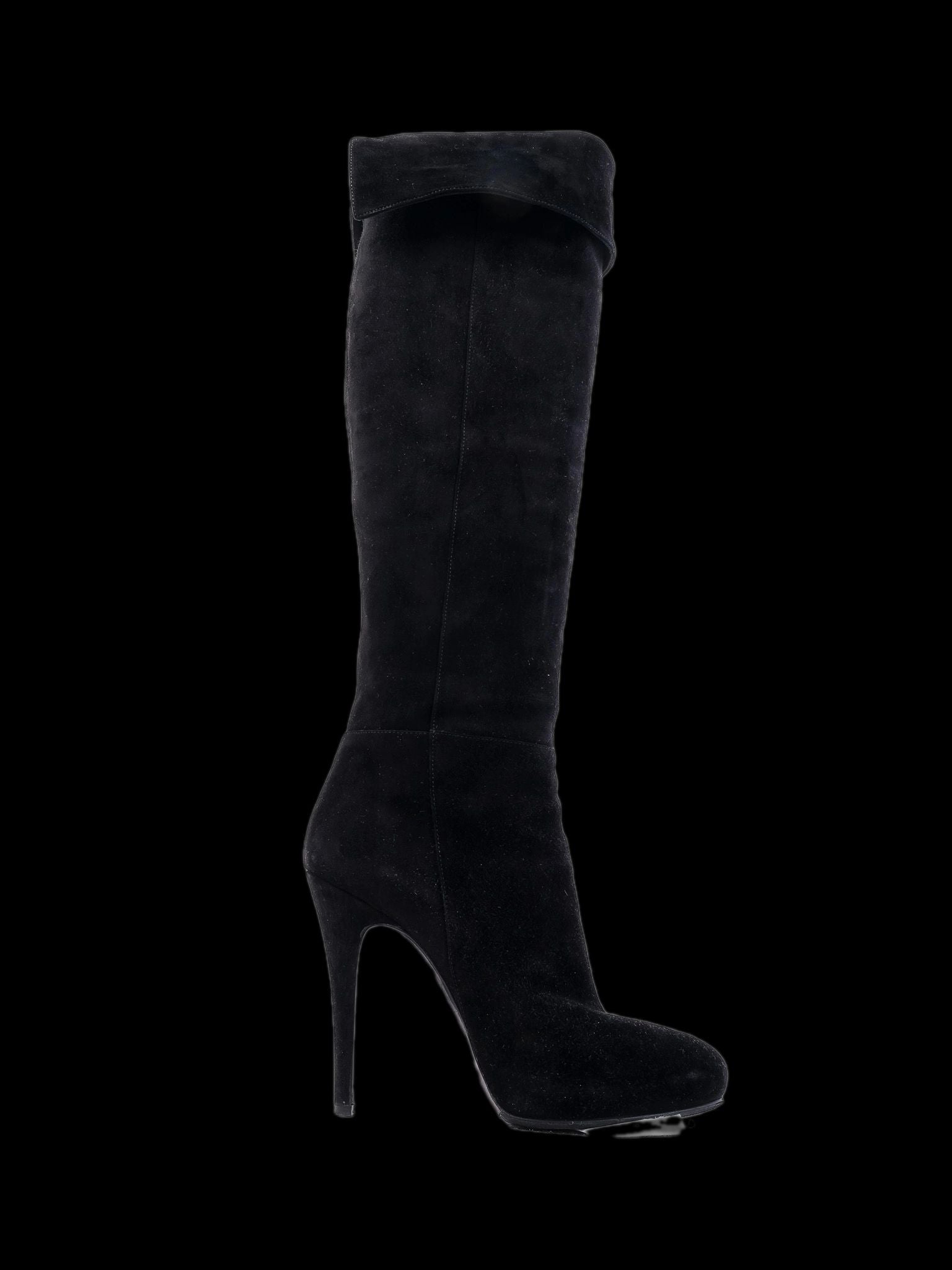 Excellent Casadei Black Leather Knee-High Boots Size 37.5