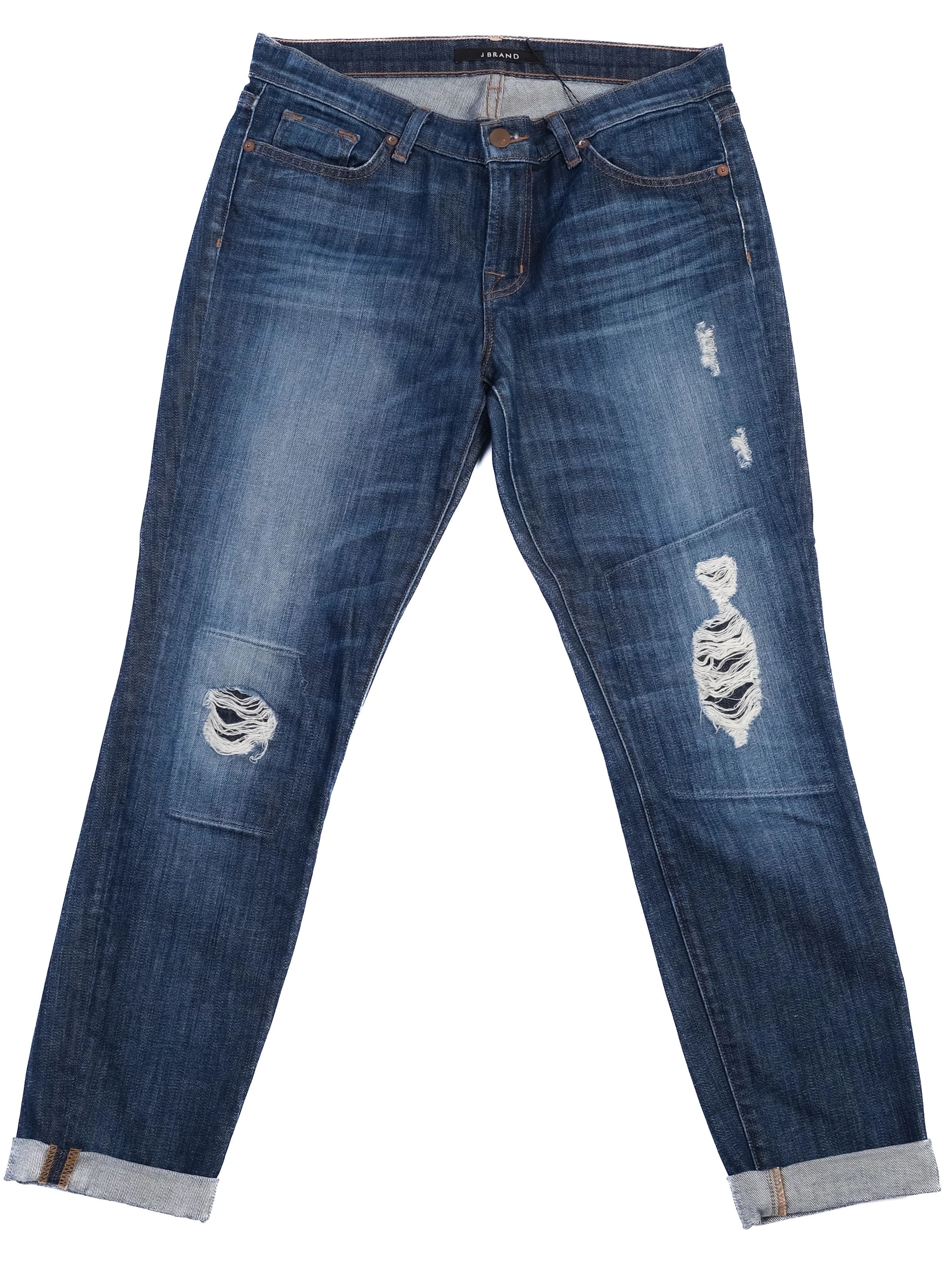 Excellent J Brand Blue Ripped Denim Jeans Women Size N/A