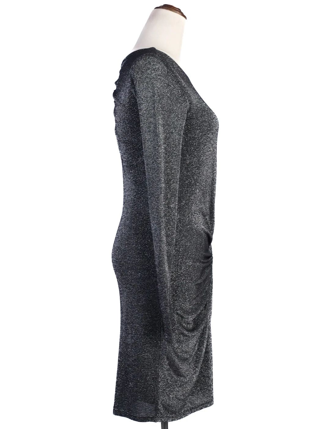 Excellent Ted Baker Gray Long-Sleeved Knee-Length Dress XS