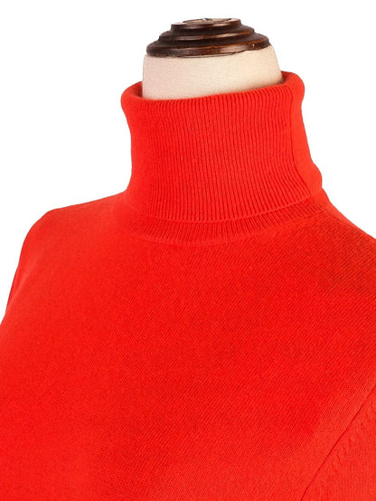 Excellent Allude Wool Long Sleeve Bright Orange Turtleneck Dress Size M