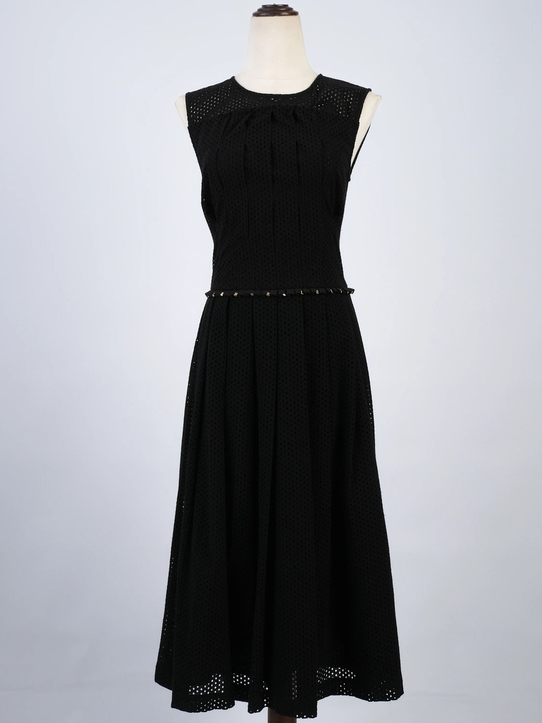 Excellent Cavalli Class Black Cotton Sleeveless Dress with Embellishments