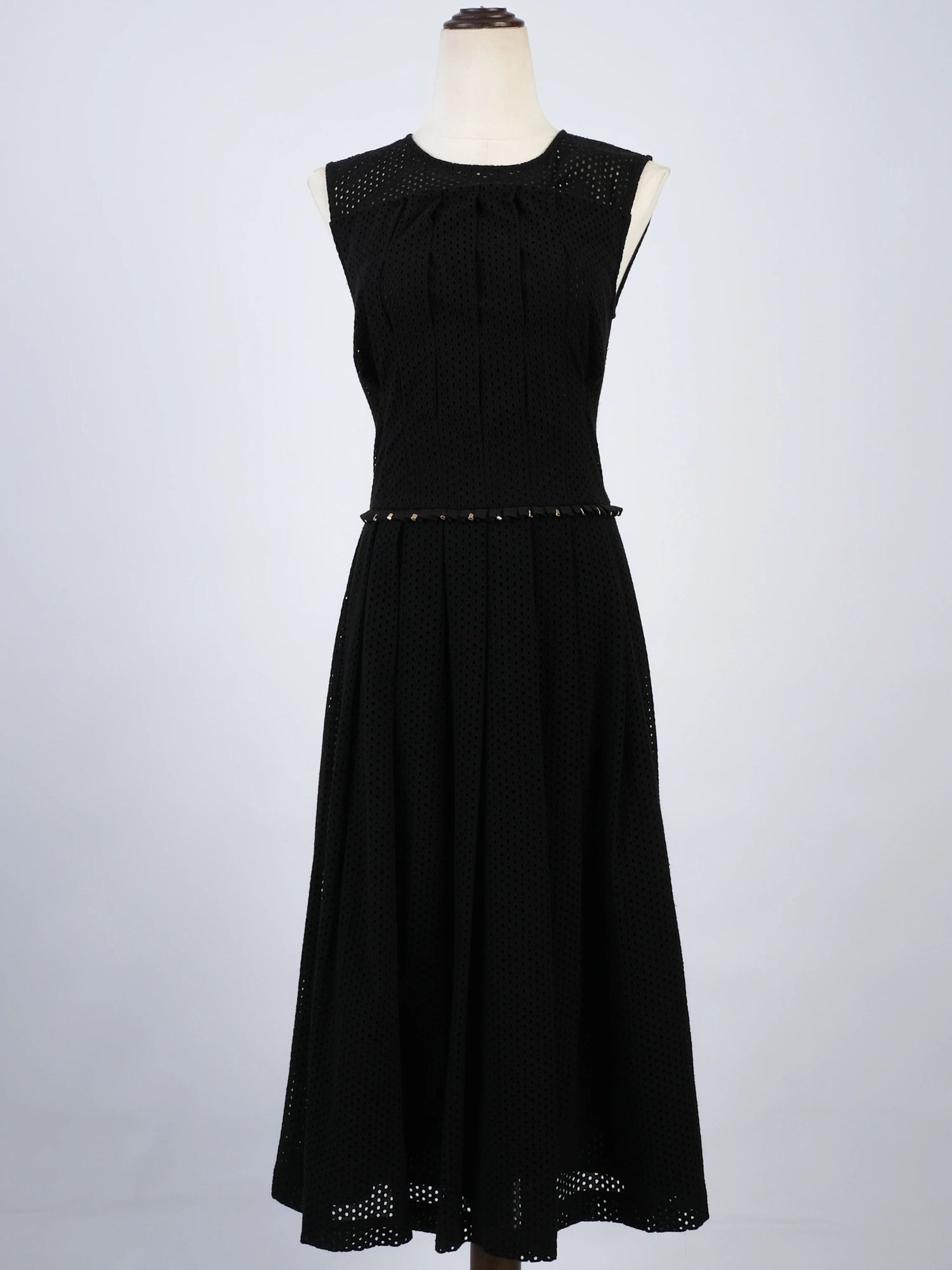 Excellent Cavalli Class Black Cotton Sleeveless Dress with Embellishments