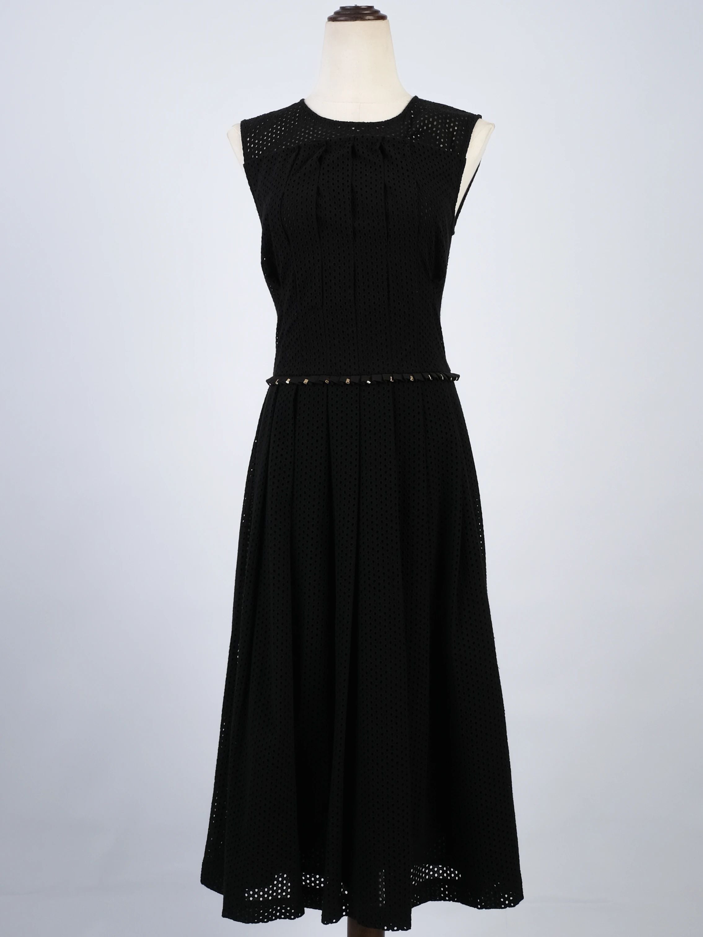 Excellent Cavalli Class Black Cotton Sleeveless Dress with Embellishments