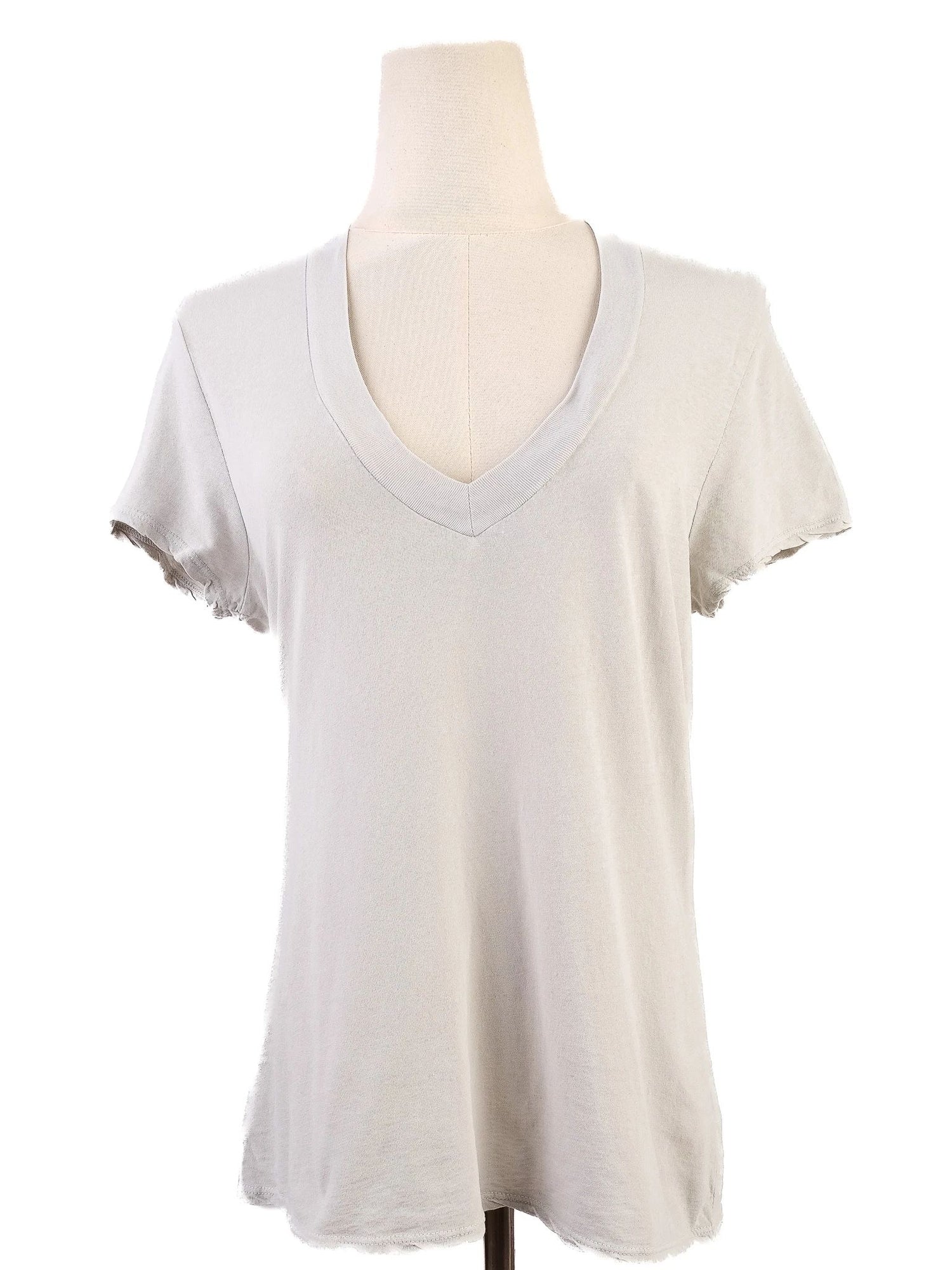 Excellent Standard James Perse Gray Cotton V-Neck T-Shirt Size S