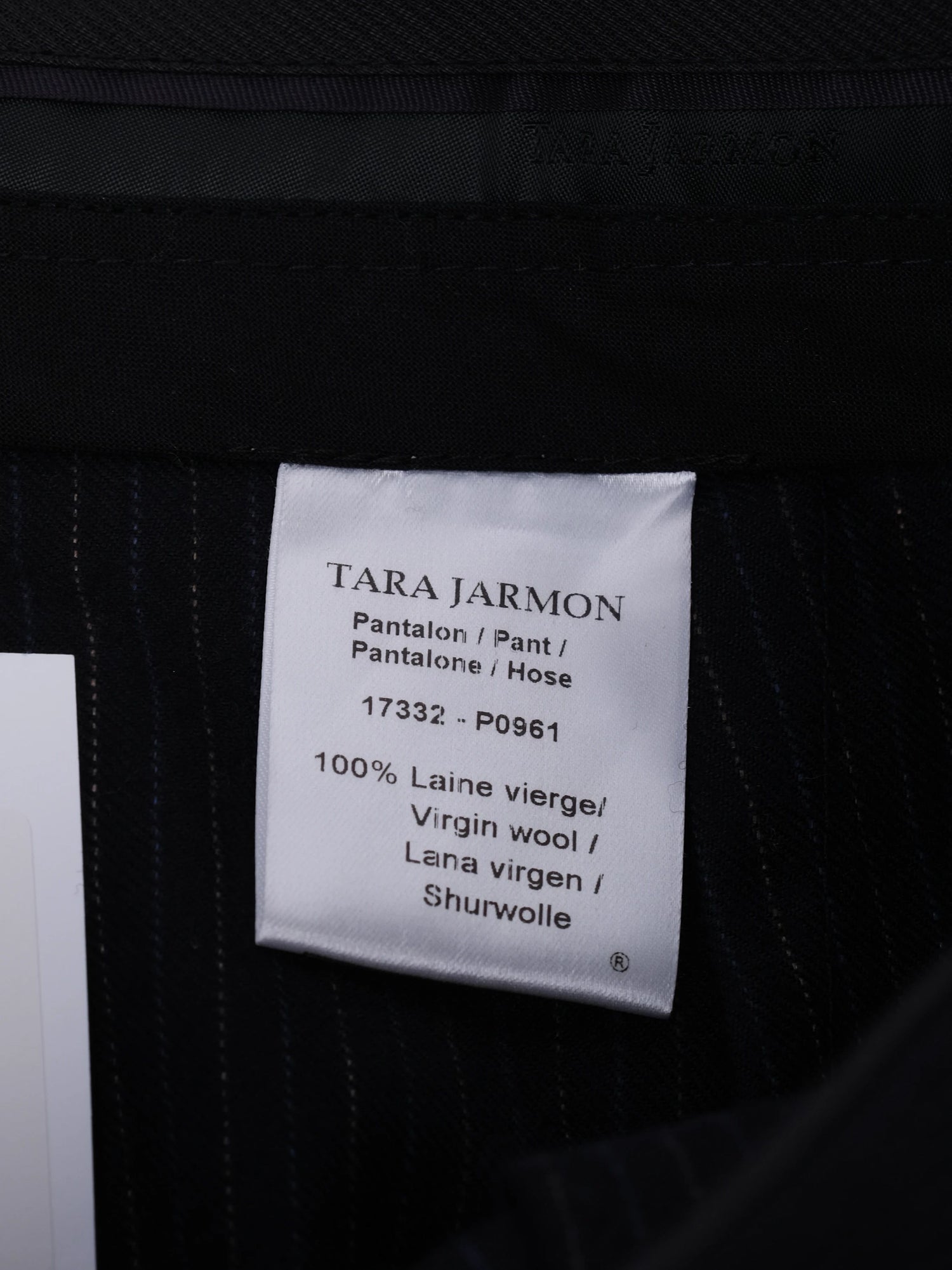 Excellent Tara Jarmon Blue Wool Pants Size S Pinstriped Design