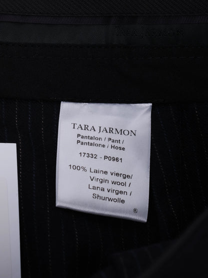 Excellent Tara Jarmon Blue Wool Pants Size S Pinstriped Design
