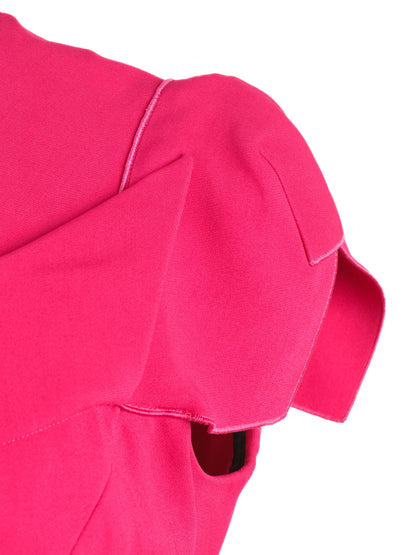 Excellent Roland Mouret Pink Viscose Dress Size XL Square Neckline