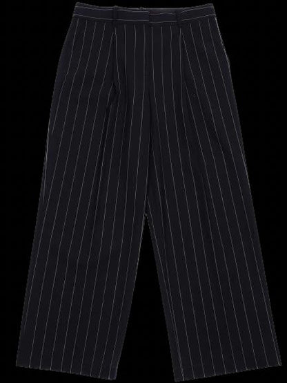 Excellent Theory Black Pinstripe Trousers Size S Wool