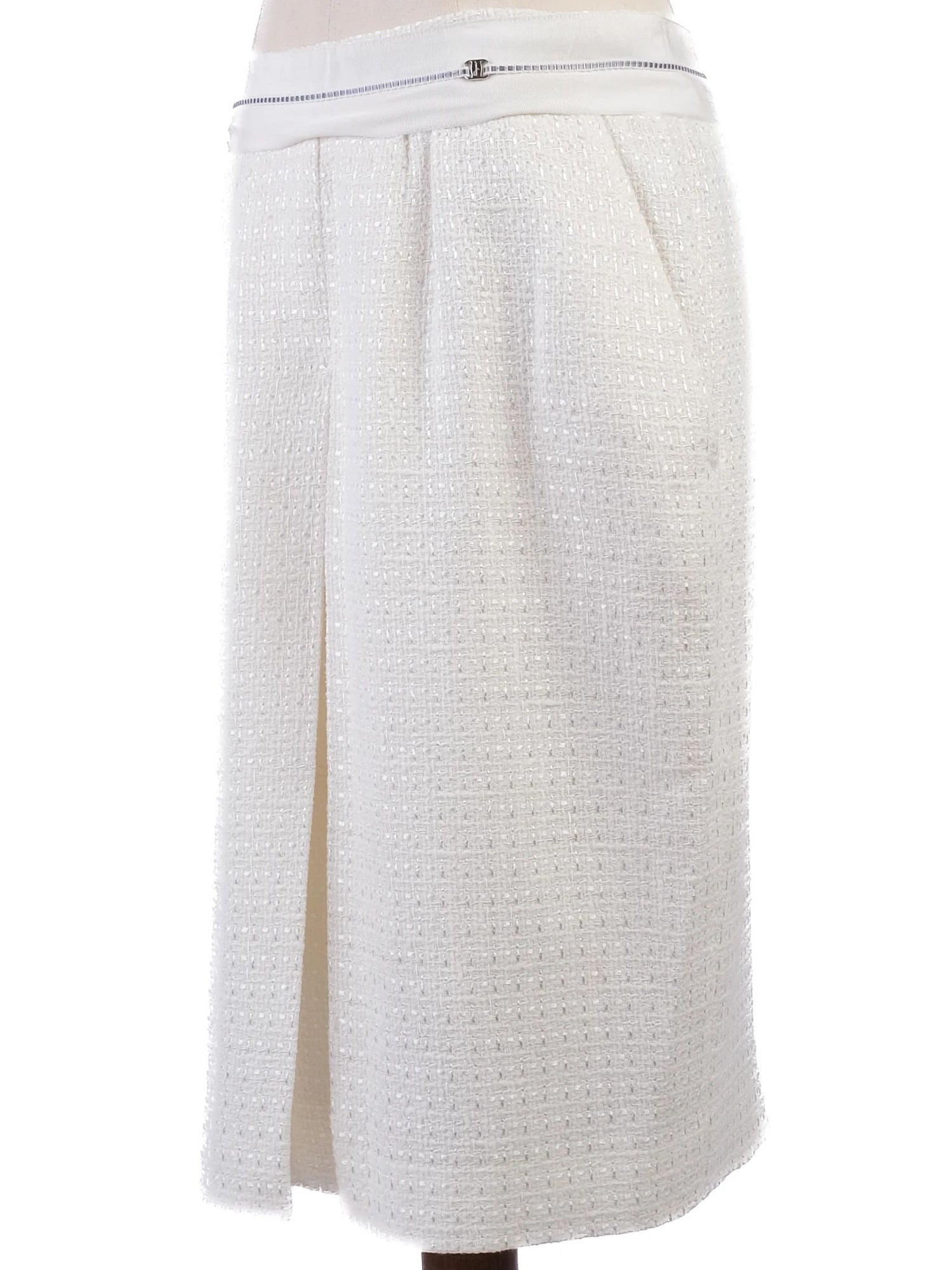 Excellent Salvatore Ferragamo White Textured Skirt Size L